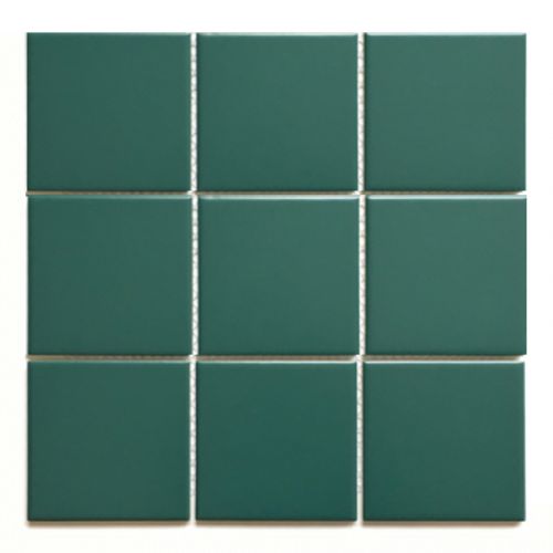 Gạch Mosaic vuông, xanh lá đậm mờ